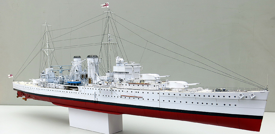 H.M.S. Exeter 1:200 scale model is available now.